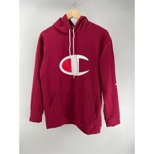 Champion Reverse Weave Magenta Pink Hoodie Sweatshirt Men's M Embroidered